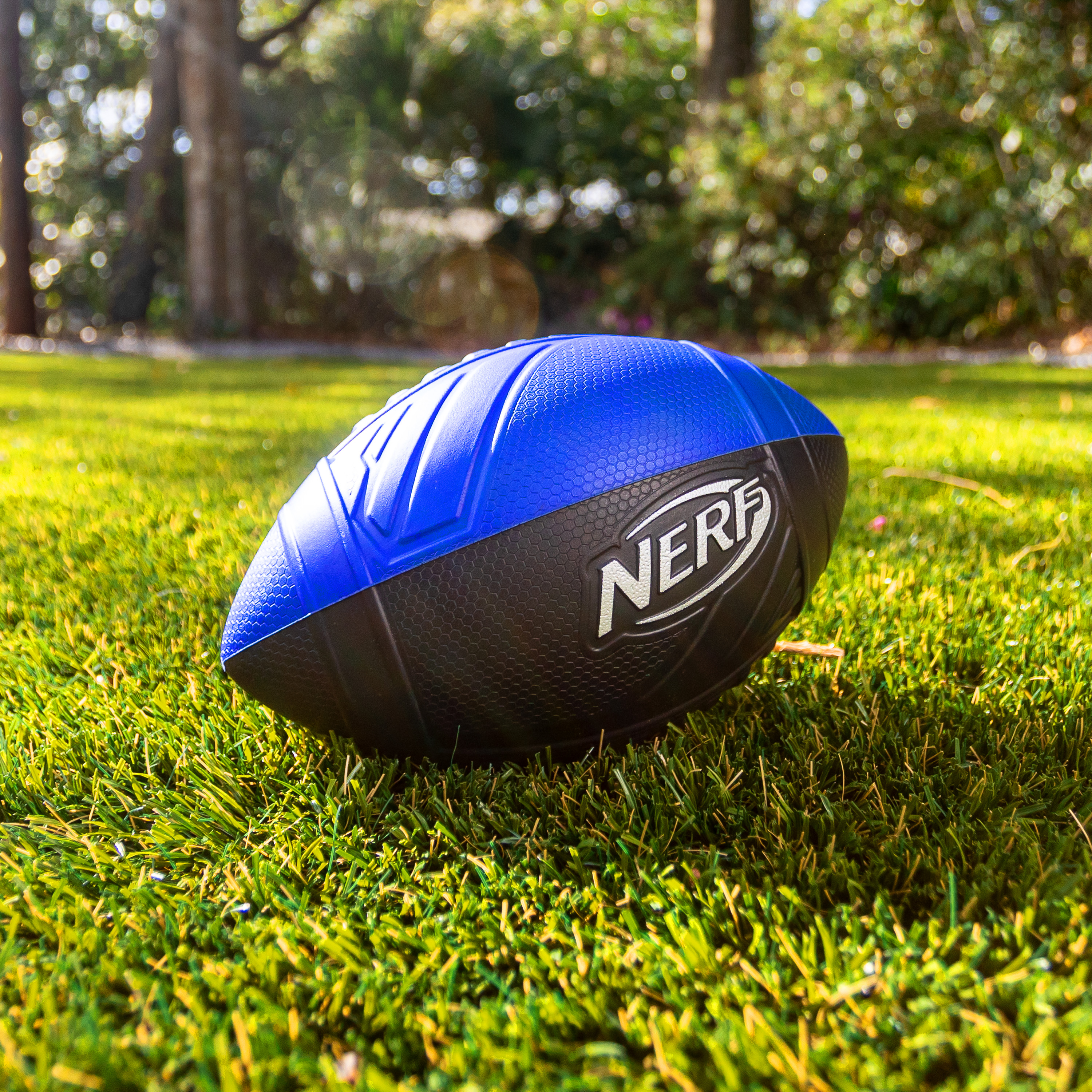 NERF Pro Grip Kids Foam Football, Blue/Black photo 2