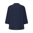 thumbnail image 5 of Women Fashion V Neck Point Sleeve Button Casual Comfortable Top, 5 of 5
