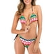 thumbnail image 4 of Traje De Baño Bikini Set, Halter Neck Women Bikini Set Ligero Impreso De Dos Piezas Para La Playa ANGGREK Raya roja L, 4 of 6