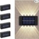 thumbnail image 2 of Lámpara Solar de pared para exteriores, luces solares impermeables con lente convexa hacia arriba y hacia abajo, iluminación para jardín, calle, paisaje, balcón, exterior, Dec, 2 of 4