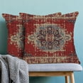 thumbnail image 2 of Boho Pillow Covers 16x16, Red Ethnic Design Outdoor Decorative Throw Pillows for Couch, Carpet Pattern Decor Cushion Cover 2 Pcs Farmhouse Linen Pillowcase for Bed Car Safa, 2 of 6