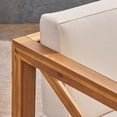 thumbnail image 3 of Jopath Outdoor Club Chair with Slatted Seating and Cross-Back, Accent Chair with Cushion for Patio Balcony Garden Teak+Beige, 3 of 9