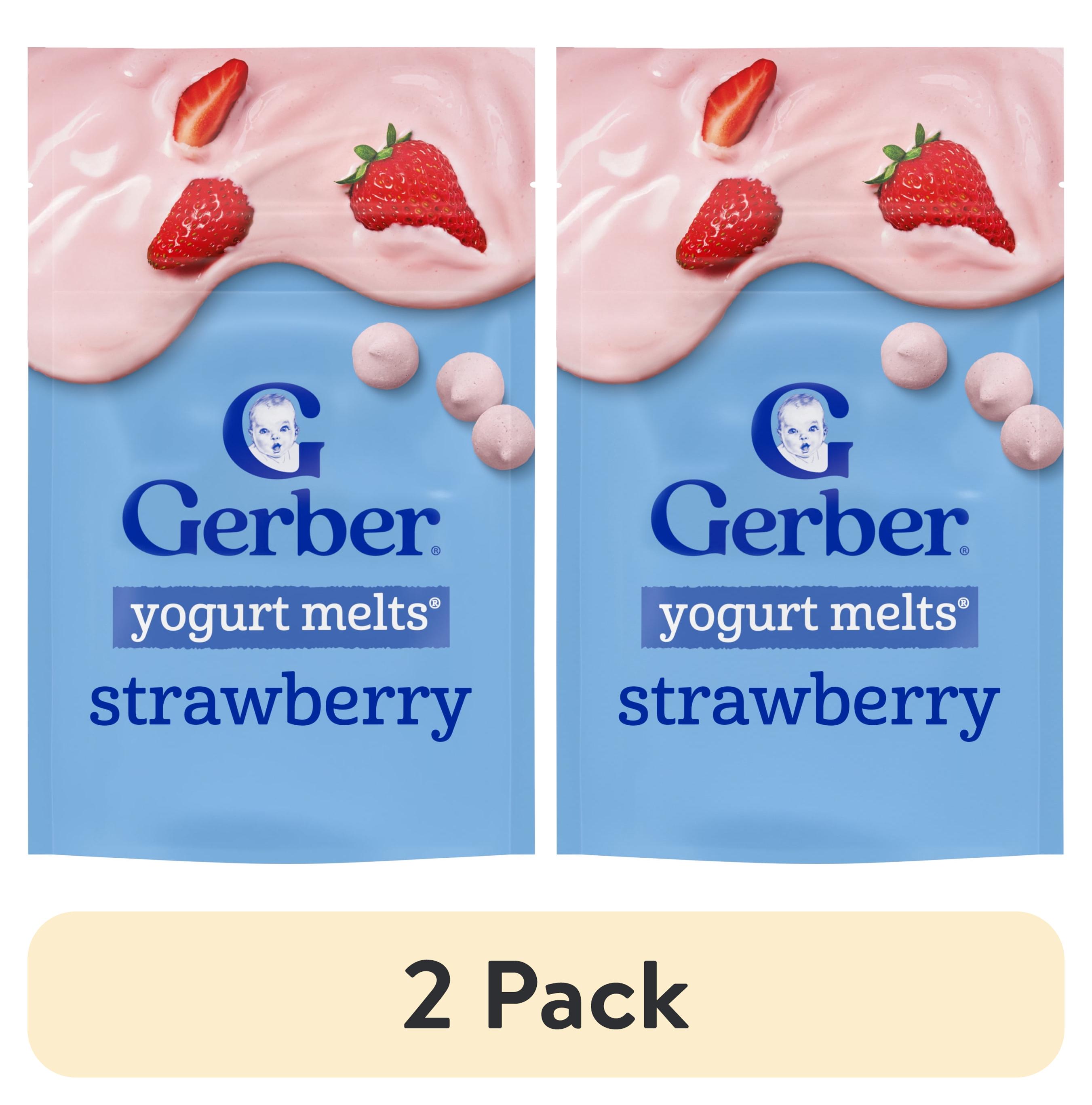 (2 pack) Gerber Stage 3 Baby Snacks, Yogurt Melts, Strawberry, 1 oz
