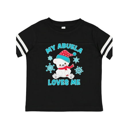 

Inktastic Polar Bear My Abuela Loves Me in Santa Hat with Snowflakes Gift Toddler Boy or Toddler Girl T-Shirt
