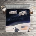 thumbnail image 2 of Ambesonne Space Quilted Coverlet 3 Pcs, Astronaut on Moon Mission, Queen Size, Taupe Blue, 2 of 2