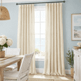 Beige Triple Pleated Linen Curta90 Inch Long 2 Panels Set For Living ...