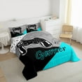 thumbnail image 3 of Homewish Video Game Full Size Comforter Sets 3-Piece for Kids Children Teens,Abstract Gamepads Bedding Comforter Set,Blue Grey Teal Lightweight Bedding Sets,Ultra Soft Home Decor,Reversible, 3 of 8