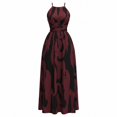 thumbnail image 6 of GUACER Maxi Dress for Women Halter Neck Abstract Print Sleeveless Backless Sundress Boho Flowy High Waist Resort Wear Beach Vacation Outfit, 6 of 7