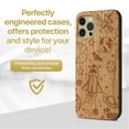 thumbnail image 2 of Case Yard Wooden Case Outside Soft TPU Silicone, Slim Fit Shockproof Wood Protective Phone Cover for Girls Boys Men and Women, Supports Wireless Charging Outer Space Design case for iPhone-12-Pro-Max, 2 of 7