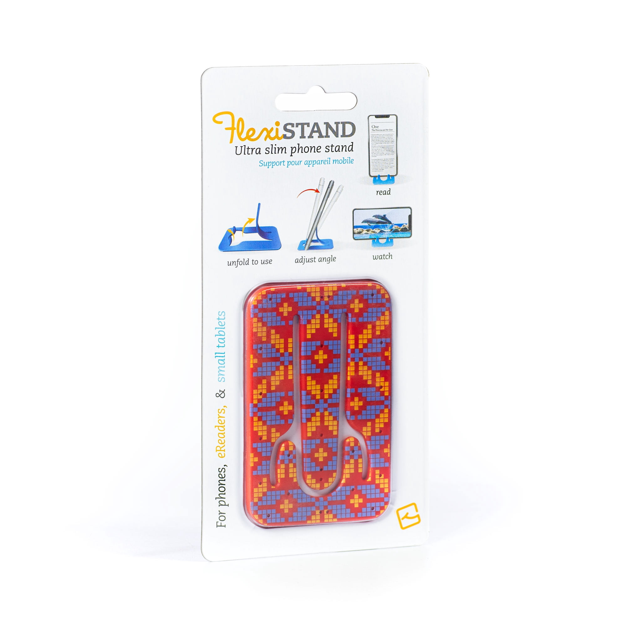 Flexistand Phone Stand and Phone Holder for iPhone and Android, Mobile Phone Desk Stand Compact, Adjustable Flexible Mobile Desk Office Stand Travel Portable Samsung Holder Dock (Icelandic Orange)