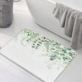 Sage Green Bathroom Rugs Nature Plant Leaves Bath Mat Soft Flannel Bath