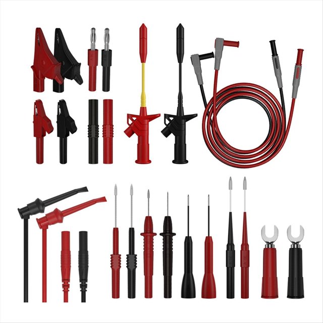 Kit de Cables de Prueba para Multímetro con Sondas de Prueba Eléctricas Digitales con Pinzas de Cocodrilo, Gancho de Prueba, Pinza y Cable Flexible