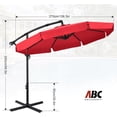 thumbnail image 3 of ABCCANOPY 9 FT Cantilever Offset Hanging Patio Umbrella With Scalloped Edge for Garden, Backyard, Pool and Beach,12+ Colors(Red), 3 of 8