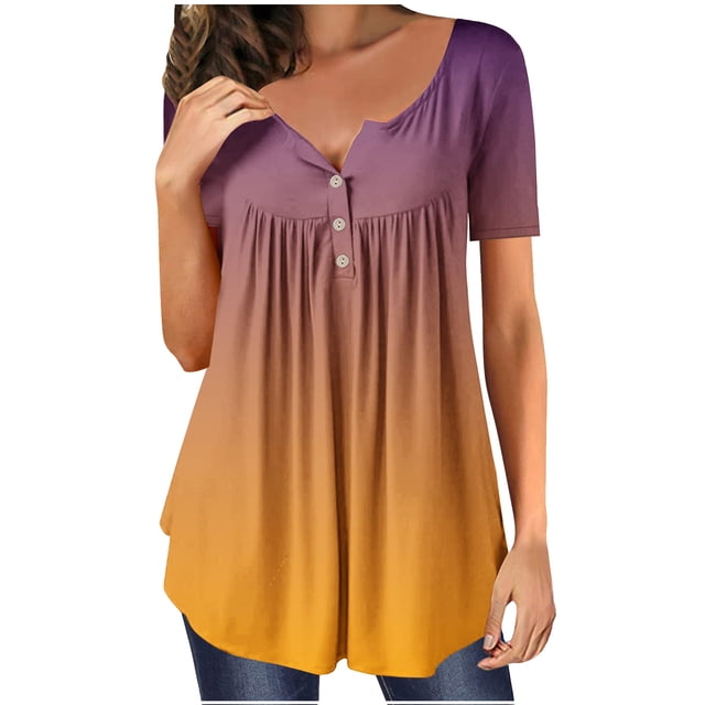 Birdeem Mode Femmes Été T-Shirt Imprimé Ample Col Rond Manches Courtes Blouse Décontractée