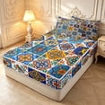 thumbnail image 2 of Manfei Boho Geometric Check Zipper Twin Comforter Sets with Fitted Sheet and 2 Pillowcases,Dreamy Floral Zipper Bedding Set,Black White,Light Gray Reversible,4pcs, 2 of 8