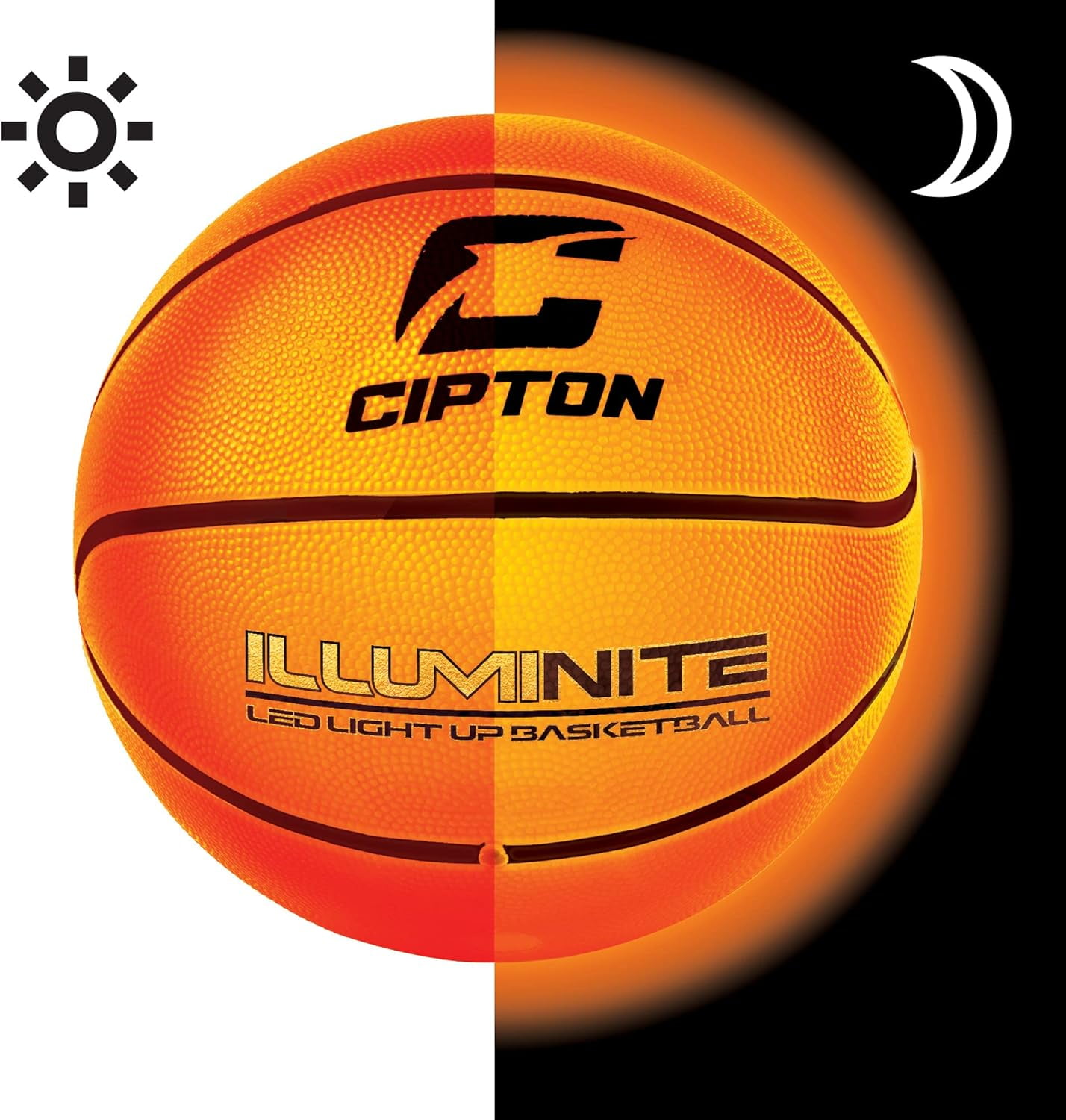 Cipton Basketball, LED Light Up Basketball, Junior Size 5 27.5" Indoor and Outdoor Basketball, Perfect for Outdoor Games, Basketball Pump Included, Premium Rubber Basketball