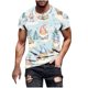 thumbnail image 3 of Tops para hombre, blusas y camisas de manga corta con cuello redondo para hombre, jersey informal con cuello redondo estampado para hombre, pantalones cortos deportivos para fitness, blusa de poliéste, 3 of 5