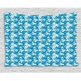 thumbnail image 1 of Cloud Tapestry, Oriental Classical Japanese Cloud and Crane Pattern on Blue Toned Background, Wall Hanging for Bedroom Living Room Dorm Decor, 80W X 60L Inches, Blue and White, by Ambesonne, 1 of 2