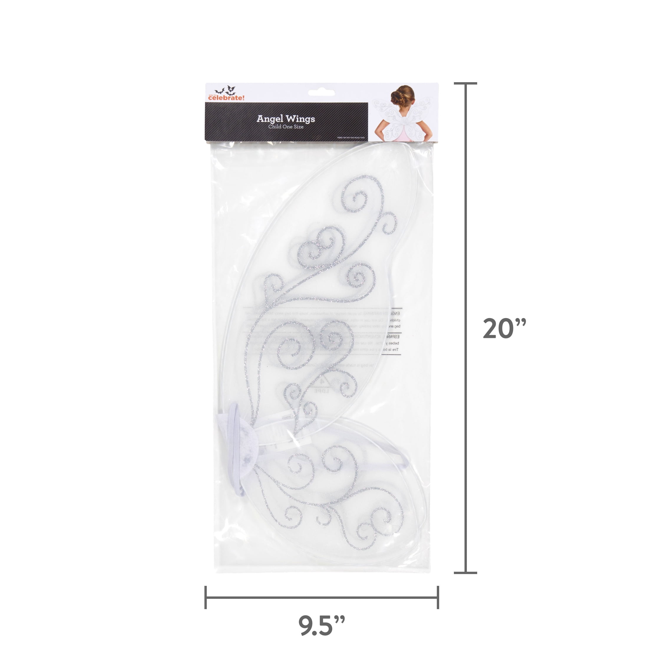 Angel Wings Costume Accessory for Children, White, One Size, Halloween by Way To Celebrate