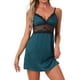 thumbnail image 1 of INSPIRE CHIC Camisón de Lencería para Mujeres con Encaje, Vestido de Noche, Ropa de Dormir, Vestido de Pijama en Azul Pavo Real, 1 of 6