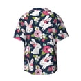 thumbnail image 4 of Goofa Rabbit And Rose Printed Men's Casual Short-sleeved Shirt,Lightweight Breathable Button-down,Summer Casual men's top,Versatile Fashion shirt-Small, 4 of 7