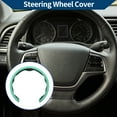 thumbnail image 2 of Funda para volante de cuero artificial PU, protector de volante de ABS de 14.96" Azul Celeste 1 Pc, 2 of 6