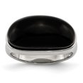 thumbnail image 1 of Stainless Steel Black Glass Size 9 Ring Size 9, 1 of 3