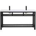 thumbnail image 6 of Elegant Decor Raya 60" Double Resin Top Metal Bathroom Vanity in Black, 6 of 14