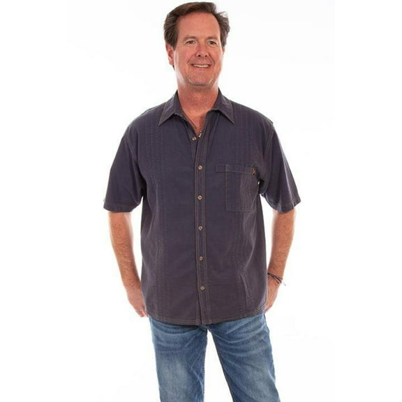 Scully 4800 VBL S The Traveler Short-Sleeved Shirt for Mens, Vallarta Blue - Small