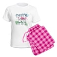 thumbnail image 5 of CafePress - Peace Love Irish [Retro] Women's Light Pajamas - Women's Short Sleeve Print T-Shirt and Pants Light Cotton Pajama Set, 5 of 7