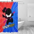 thumbnail image 3 of Ninja Kidz Shower Curtain Sets, Funny Bathroom Shower Curtains, Waterproof Fabric for Bathroom Decor Bathtub with 12 Hooks 72 x72 Inch, 3 of 8