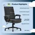 thumbnail image 3 of Serta Comfort Modern Executive Office Chair Metal Base Bonded Leather Black, 3 of 8