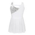 thumbnail image 2 of iEFiEL Kids Little Girls Tween Shiny Sequins Asymmetrical Ballet Dance Leotard Dress, 2 of 7