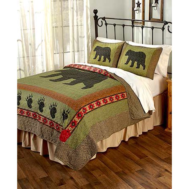 The Lakeside Collection 3Pc. Black Bear King Quilt Set