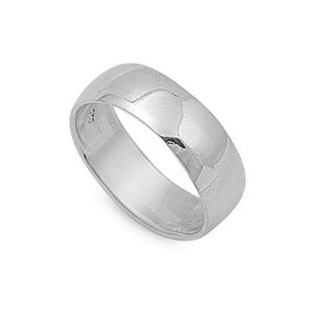Sterling Silver Plain Wedding Band Ring