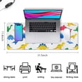 thumbnail image 5 of Long Mouse Pads for Desk,White Colorful Dinosaurs Pattern Desk Mats on Top Of Desks, Desk Mouse Pad Extra Large with 3mm Non-Slip Base and Stitched Edge for Gaming,Office,Work,Home 31.5"x11.8", 5 of 6