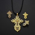 thumbnail image 1 of Ethiopian Jewelry Sets Cross Pendant Necklaces Earrings Rings African Eritrean Habesha Wedding Accessories 139016, 1 of 5
