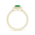 thumbnail image 2 of ANGARA Natural Round Emerald Halo Ring with Diamond Accents in 14K Yellow Gold for Women (Size-6mm) | May Birthstone, Birthday, Anniversary, Jewelry Gift for Women | Natural Emerald Ring, 2 of 8