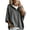 Gray, variant on Women's Hooded Drawstring Button Sweater 3/4 Sleeve Loose Fit Casual Top, Soft Lightweight Pullover for Everyday Style Gray XXL