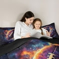 thumbnail image 5 of Castle Fairy Football Print Bedding Comforter Set 2pcs for Boys Girls,Hippie Graffiti Splash Twin Comforter Sets Microfiber,Sport Rugby Gamer Breathable Bedding Set,Super Cozy Room Decor,Reversible, 5 of 8