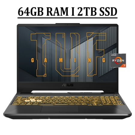 ASUS TUF A15 Gaming Laptop 15.6" FHD 144Hz 2ms Response Time Display AMD Octa-Core Ryzen 7 4800H Processor 64GB DDR4 2TB SSD NVIDIA GeForce RTX 3050 Ti 4GB Backlit Keyboard DTS:X Ultra Win11 Gray
