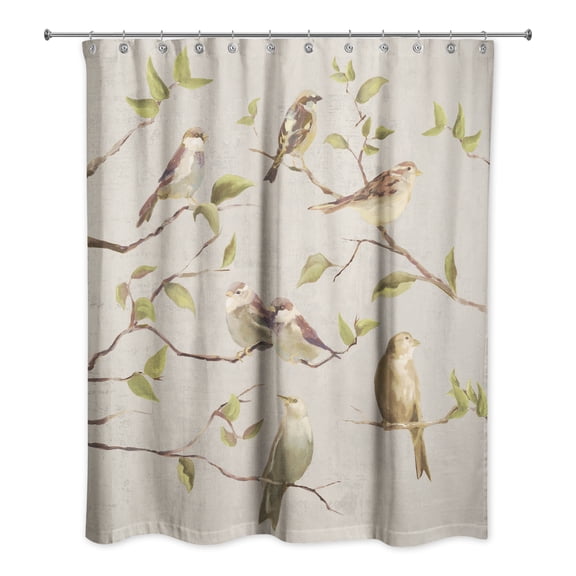 Creative Products Biege Birds on Branches 71x74 Shower Curtain