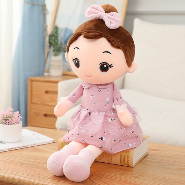 Newborn Baby Beautiful Girl with Lace Skirt Plush Toys Stuffed Lovely Dolls Soft Pillow for Kids Birthday Girls Valentine GiftsPurple90cm Deng Xun unisex