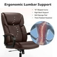 thumbnail image 3 of Breathable Mesh Executive Chair, Adjustable Lumbar Support and Headrest, High Back Office Chair with Wheels, 360° Swivel Computer Chair for Adults, Brown, 3 of 6
