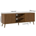 thumbnail image 2 of Lisicue Mid-Century Modern TV Stand for TVs up to 70 Inches with Sliding Doors and Storage, Television Stands, TV Consoles, Media Consoles for Living Room Bedroom, Walnut, 2 of 6