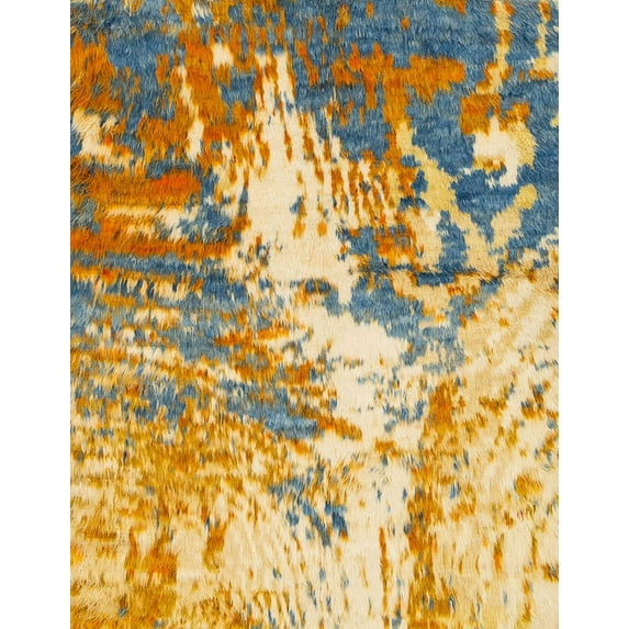 Ahgly Company Machine Washable Indoor Rectangle Abstract Dark Gold Brown Area Rugs, 5' x 7'