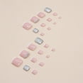 thumbnail image 4 of Press on Toenails French Tips Toe Nail Press ons Fake Toe Nails False Toenails Full Cover Acrylic Glue on Toenails with Designs Rhinestones Toe Press on Nails Stick on Toenails for Women Manicure, 4 of 5