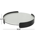 thumbnail image 3 of DecMode 19" x 19" White Marble Round Tray with Black Metal Frame, 1-Piece, 3 of 9