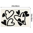 thumbnail image 6 of Unique Bargains Cute Heart Pattern Bath Rug Soft Non-Slip Bath Mat Absorbent Bath Carpet Beige 16" x 24", 6 of 6