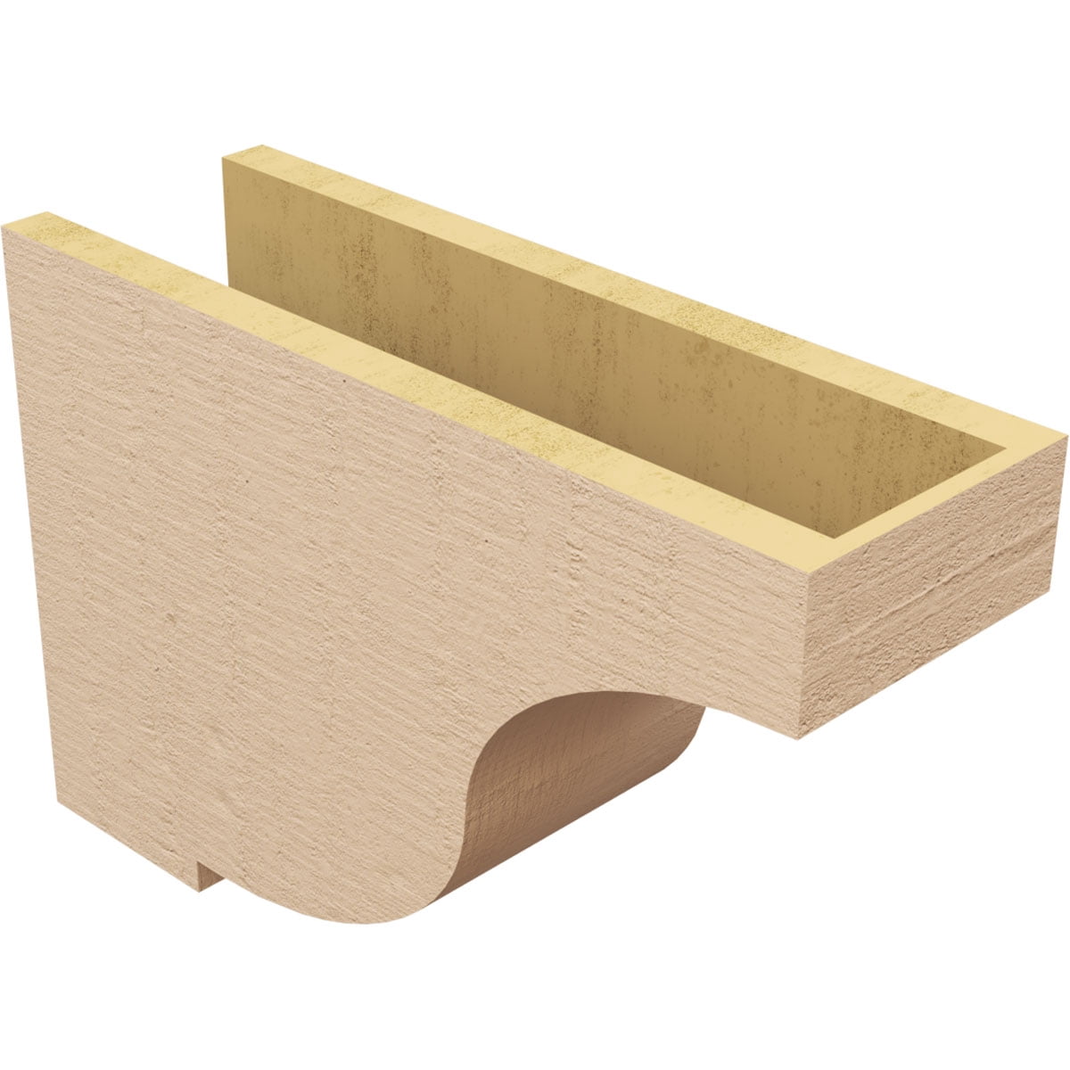 6"W x 18"D x 12"H Classic Van Buren Rough Cedar Woodgrain TimberThane Corbel, Primed Tan